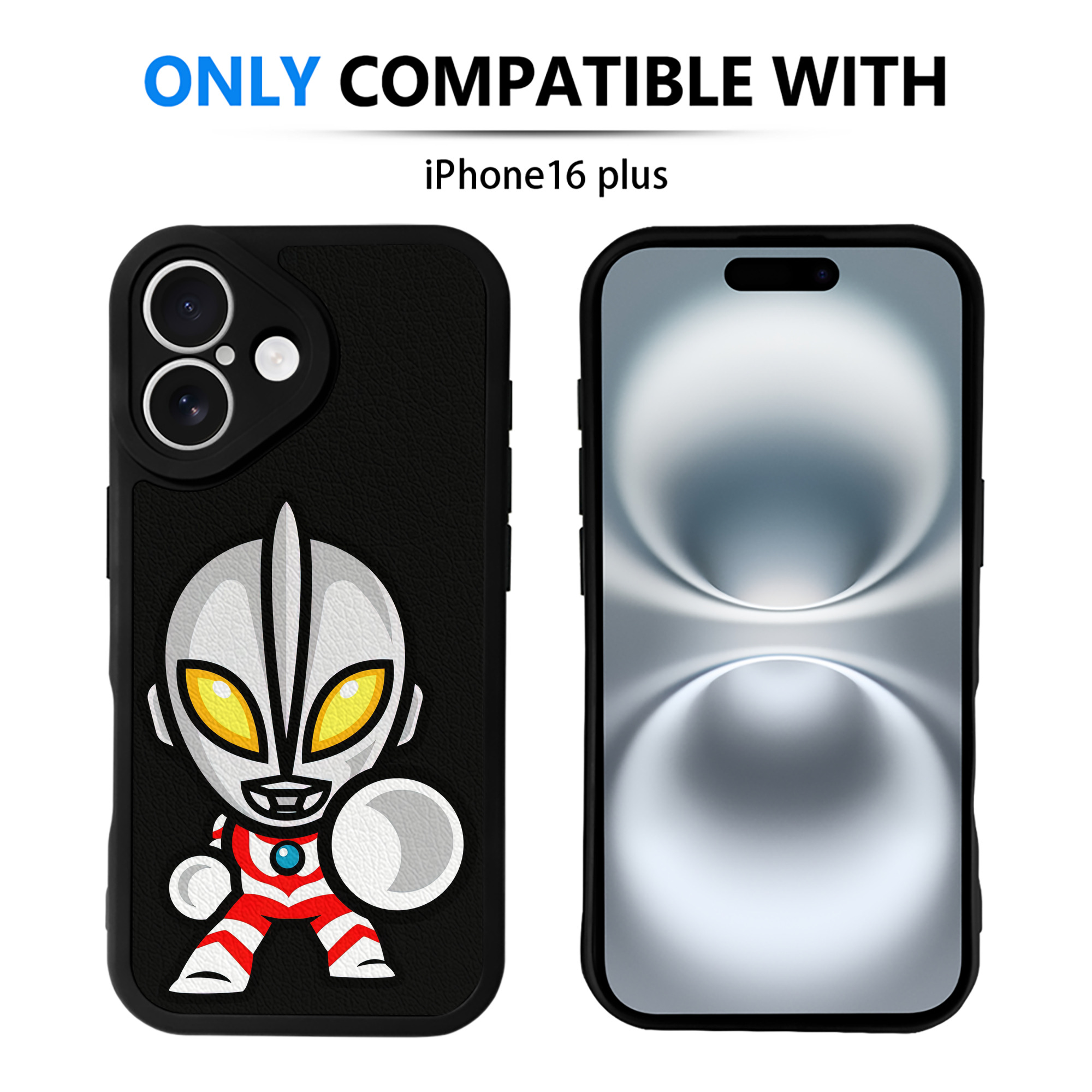 （画像用） ウルトラマン Ultraman 【iPhone 16シリーズ対応】シリコンスマホケース（レザー調） 材質：シリコン